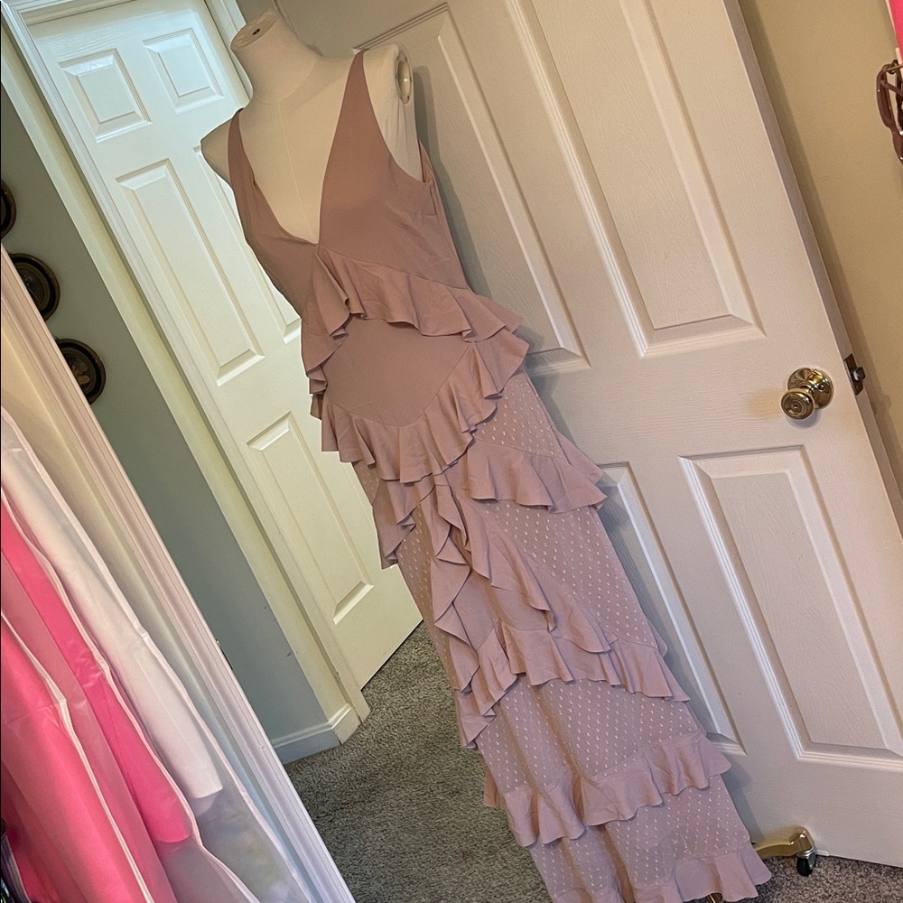 H&M Mauve Ruffle Maxi Dress